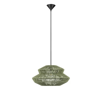 Pendul NovaLuce NUA metal, franghie, negru, verde, E27 - NL-9586647