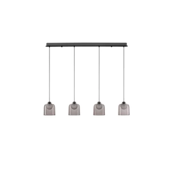 Pendul NovaLuce DIONE metal, sticla, negru, fumuriu, LED, 20W, 800lm, 3000K - NL-9695272
