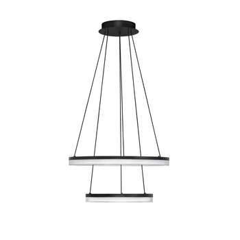 Pendul NovaLuce LONELA metal, sticla, negru, transparent, LED, 46W, 3500lm, 3000K - NL-9695504