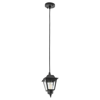 Pendul exterior Nowodvorski ANA metal, plastic, negru, transparent, E27, IP44 - TL-10500