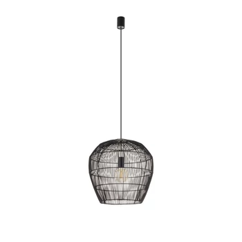 Pendul Nowodvorski HAITI metal, bambus, negru, natur, E27 - 11166
