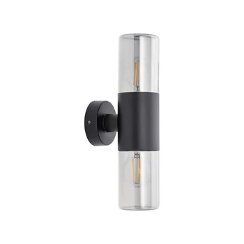 Aplica de perete exterioara Nowodvorski IDA metal, sticla, negru, füstszín, E27, IP44 - 11372
