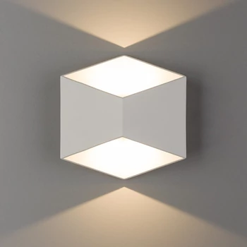 Aplica de perete exterioara Nowodvorski TRIANGLES metal, sticla, alb, LED, 10W, 3000K, 800Lm, IP54 - 8143