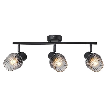 Spot Prezent OASIS metal, sticla, negru, fumuriu, E27 - 14102