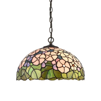 Pendul Prezent TIFFANY metal, sticla Tiffany, maro, multicolor, E27 - 201