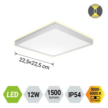 Plafoniera pentru baie Prezent CORDIA plastic, alb, LED, 12W, 3000K-6000k, 1500Lm, IP54 - 27305