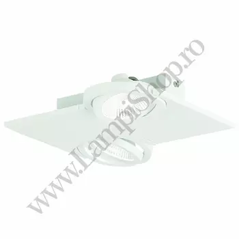 Spot Eglo BREA, LED integrat inclus, IP20, baza din aluminiu-otel alb, abajur sticla satinat alb-transparent | Eglo-39134