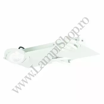 Spot Eglo BREA, LED integrat inclus, IP20, baza din aluminiu-otel alb, abajur sticla satinat alb-transparent | Eglo-39135