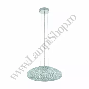 Pendul Eglo CLEMENTE, dulie E27, nu contine becul, IP20, baza din otel crom, abajur cristal transparent | Eglo-95287