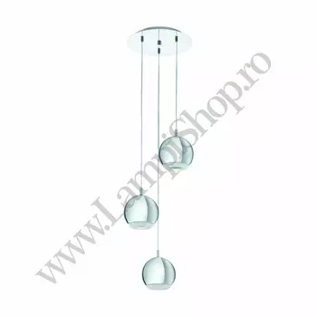 Pendul Eglo CONESSA, dulie GU10-LED, contine becul, IP20, baza din otel crom, abajur plastic transparent | Eglo-95913