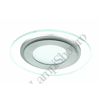 Spot incastrabil Eglo PINEDA 1, LED integrat inclus, IP20, baza din otel-plastic alb-nichel, abajur plastic satinat-transparent | Eglo-95932