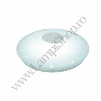 Plafoniera Eglo VOLTAGO 2, LED integrat inclus, IP20, baza din otel alb, abajur plastic cu efect cristal alb | Eglo-95972