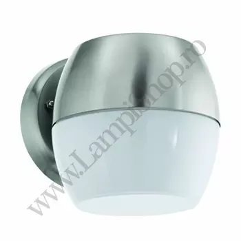 Aplica exterior Eglo ONCALA, LED integrat inclus, IP44, baza din otel otel inoxabil, abajur sticla satinat alb | Eglo-95982
