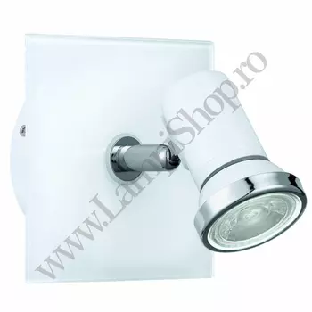 Spot baie Eglo TAMARA 1, dulie GU10-LED, contine becul, IP44, baza din otel-sticla alb-crom | Eglo-95993