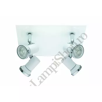 Spot baie Eglo TAMARA 1, dulie GU10-LED, contine becul, IP44, baza din otel-sticla alb-crom | Eglo-95995