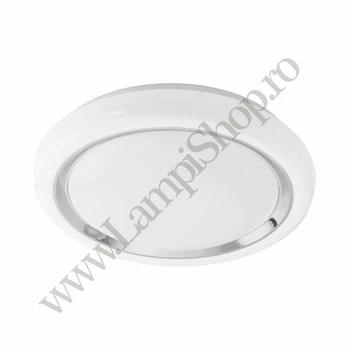 Plafoniera Eglo CAPASSO, LED integrat inclus, IP20, baza din otel alb, abajur plastic alb-crom | Eglo-96023