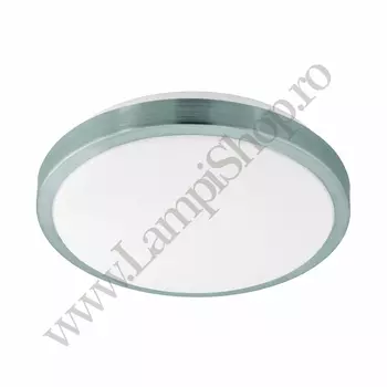 Plafoniera Eglo COMPETA 1, LED integrat inclus, IP20, baza din otel alb, abajur plastic alb-nichel satinat | Eglo-96033