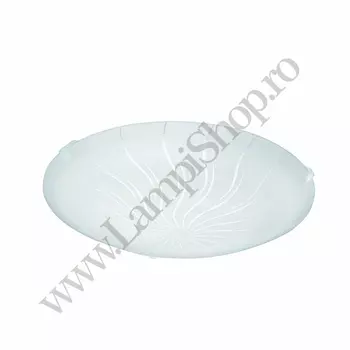 Plafoniera Eglo MARGITTA 1, LED integrat inclus, IP20, baza din otel alb, abajur sticla culoare aurie-transparent | Eglo-96089