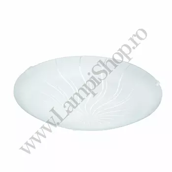 Plafoniera Eglo MARGITTA 1, LED integrat inclus, IP20, baza din otel alb, abajur sticla culoare aurie-transparent | Eglo-96111