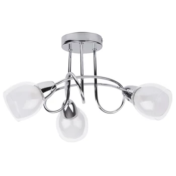 Plafoniera Rabalux DAVE E14 metal crom cu abajur sticla albstil traditional IP20 - 6081