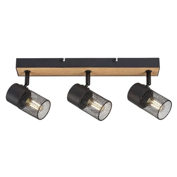 Spot Rabalux METTA metal, lemn, negru, maro, E14 - 71153