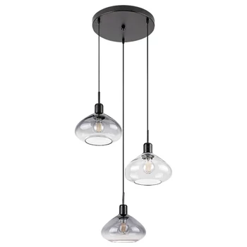 Pendul Rabalux DVORA metal, sticla, negru, transparent, E27 - Rabalux-72023