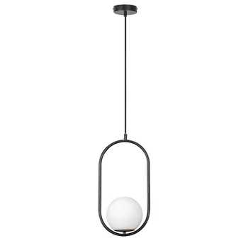 Pendul Rabalux GHITA metal, sticla, negru, alb, E27 - 72028