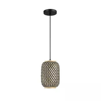 Pendul Rabalux ADALLA metal, rattan, negru, multicolor, E27 - Rabalux-72091