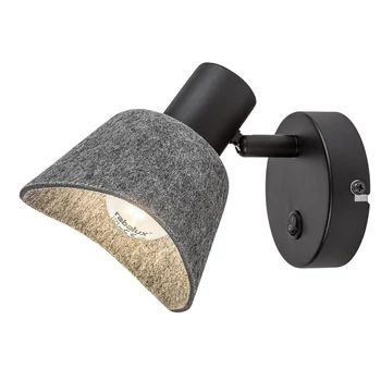 Spot Rabalux FARELIA metal, fetru, negru, gri, E14 - 73005
