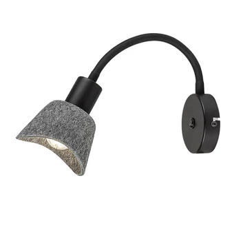 Aplica de perete Rabalux FARELIA metal, fetru, negru, gri, E14 - 73009