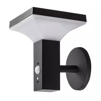 Aplica de perete solara de exterior cu senzor Rabalux GELEEN metal, plastic, negru, alb, LED, 3000K, 4W, 400lm, IP44 - 77044