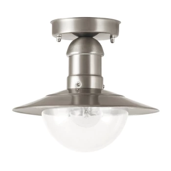 Plafoniera exterior Rabalux OSLO E27 metal crom satinat cu abajur plastic transparentstil mediteran IP44 - 8763