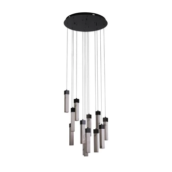 Pendul Searchlight MOONBEAM metal, marmura, negru, alb, LED,  72W, 3000K, 7081 Lm - 10879-13BK