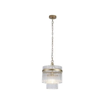 Pendul Searchlight Lara metal, sticla, auriu, transparent, E27, 60W - 11200-1GO