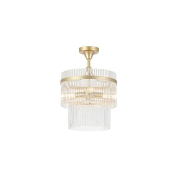 Plafoniera Searchlight Lara metal, sticla, auriu, transparent, E14, 60W - 11300-3GO