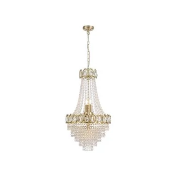Pendul Searchlight Louis Phillipe metal, cristal, alama, transparent, E14, 60W - 1611-6SB