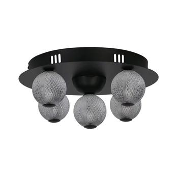 Plafoniera Searchlight ASTEROID metal, acril, negru, transparent, LED, 21W, 1424 Lm - 20923BK