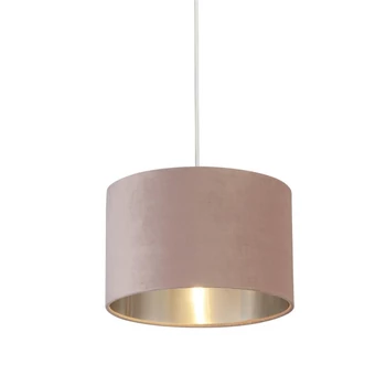 Abajur Searchlight DRUM metal, catifea, pink, E14, E27 - 21027PI