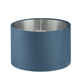Abajur Searchlight DRUM metal, catifea, albastru verzui, E14, E27 - 21027TE