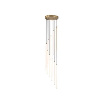 Pendul Searchlight Flare metal, sticla, alama, opal, LED, 61W, 5098lm, 2700K-6500K - 22712SB