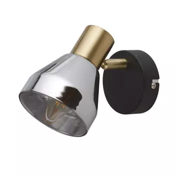 Spot Searchlight WESTMINSTER metal, sticla, negru, alama, fumuriu, E14 - 23801-1SM