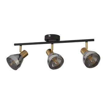 Spot Searchlight WESTMINSTER metal, sticla, negru, alama, fumuriu, E14 - 23801-3SM