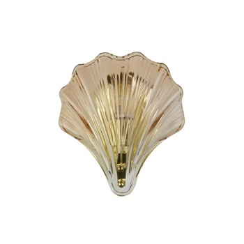 Aplica de perete pentru baie Searchlight SHELL metal, sticla, alama, chihlimbar, G9 - 28980SB