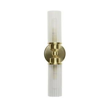 Aplica de perete pentru baie Searchlight IMPERIAL metal,  sticla, alama, transparent, G9 - 29982SB