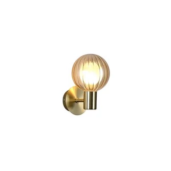 Aplica de perete Searchlight Luminsphere metal, sticla, alama, sampanie, G9, 7W, IP44 - 30506GO