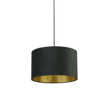 Abajur Searchlight DRUM metal, catifea, verde, E14, E27 - 31040GR
