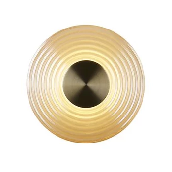 Aplica de perete Searchlight Cleo metal, sticla, alama, chihlimbar, LED, 9.4W, 862lm, 3000K - 32210AM