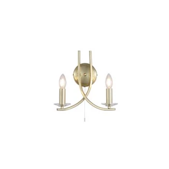 Aplica de perete Searchlight Ascona metal, sticla, alama, transparent, E14, 60W - 4162-2SB