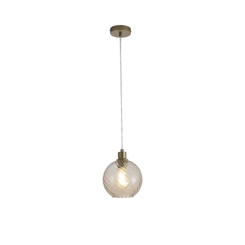 Pendul Searchlight Radiance metal, sticla, auriu, sampanie, E27, 60W - 44520CP