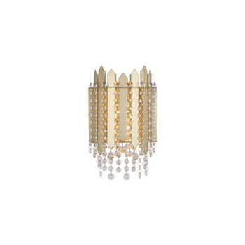 Aplica de perete Searchlight Spear metal, cristal, auriu, transparent, E14, 40W - 44710-2GO